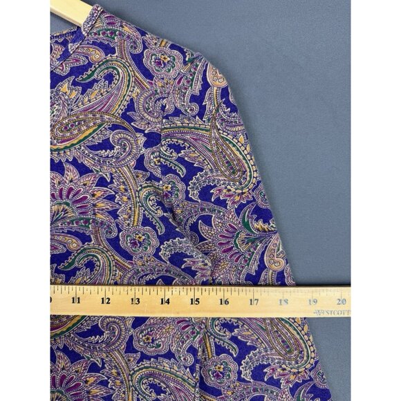 Vintage Y2K Lauren Ralph Lauren Womens Long Sleeve Art Paisley Pattern Art Rare - Picture 7 of 8